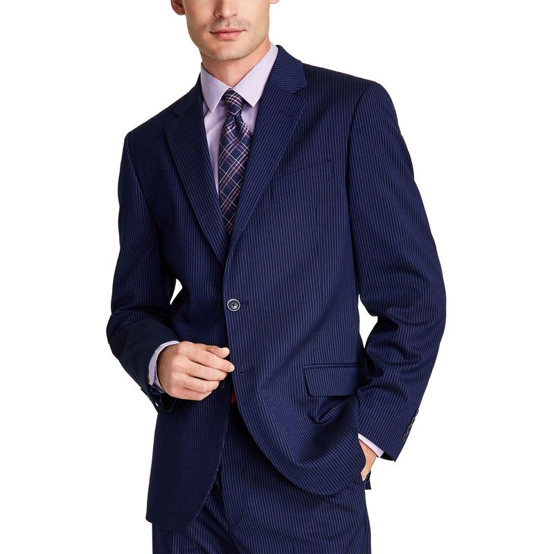 Nautica Mens Modern Fit Stripe Suit Jacket 44 Regular Navy - Nwt $295